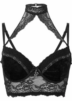 Killstar Mercy Lace Bra Black