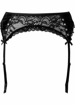 Killstar Mercy Lace Garter Belt Black