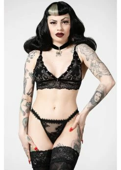 Killstar Etienne Lace Bralet Black
