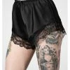 Killstar Severina Satin Shorts Black