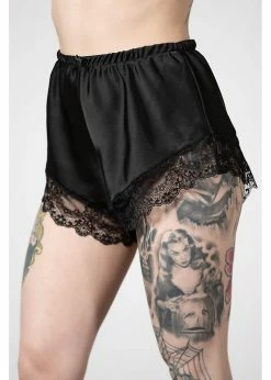 Killstar Severina Satin Shorts Black