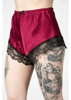 Killstar Severina Satin Shorts Bloodred