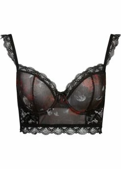 Killstar Wicked Wild Rose Mesh BH Black
