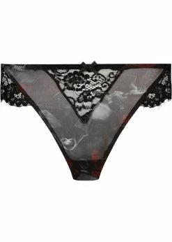 Killstar Wicked Wild Rose Mesh Panty Black