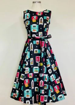 Lady Vintage Hepburn Juliet's Window 50's Swing Dress