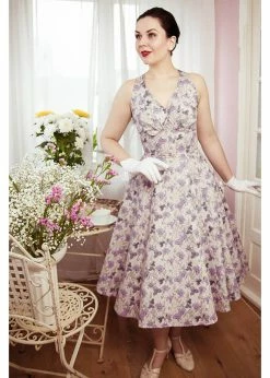 Miss Candyfloss Lirra Floral 50's Swing Dress Purple -succubu shop miss candyfloss 1281flora lirra floral dress pur 4 1024x1024