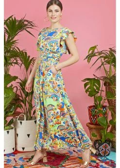 Onjenu Rosie Iris 70's Dress Green