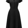Pretty Retro Hostess 40's Swing Dress Black