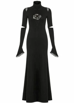 Punk Rave Minerva Rose Maxi Dress Black