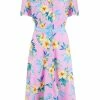 Rock N Romance Charlene Hawaiian 40's A-Line Dress Pink