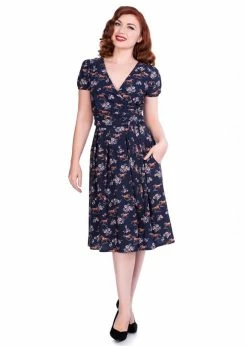 Sheen Wild Horses 40's Dress Navy -succubu shop sheen RGD2026 wild horses dress navy 2 1024x1024