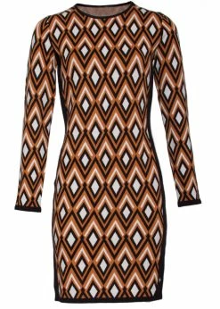 Smashed Lemon Peggy Knitted 60's Pencil Dress Mustard