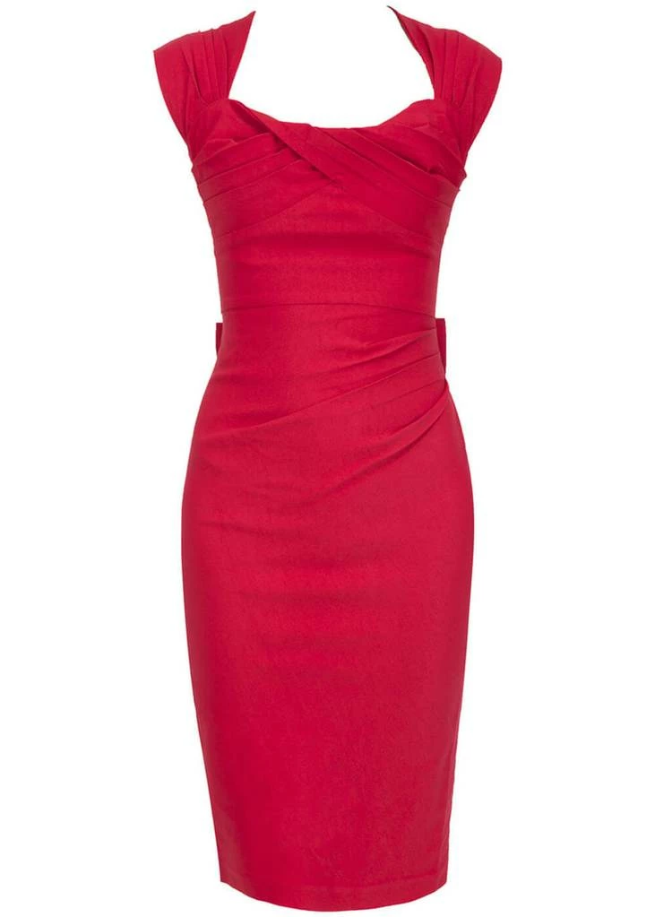 Stop Staring! Love 50's Pencil Dress Red 3 Stop Staring! Love 50's Pencil Dress Red - Image 3