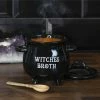 Succubus Witches Broth Cauldron Tureen With Spoon Black