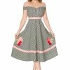 Timeless Heartbreaker 50's Swing Dress Black White