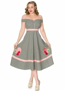 Timeless Heartbreaker 50's Swing Dress Black White