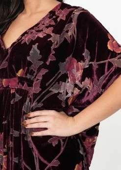 Unique Vintage Burton Devore Floral Velvet 70's Kaftan Dress Wine -succubu shop unique vintage K1046WD0A burton devore caftan wine 3 2b21df51 9b36 48b3 8c51 8ba39f24812c 1024x1024