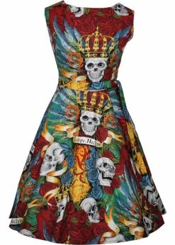 Victory Parade Rosa Royal Skulls 50's Swing Dress