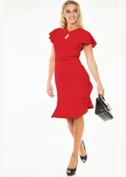 Voodoo Vixen Nessy 40's Dress Red